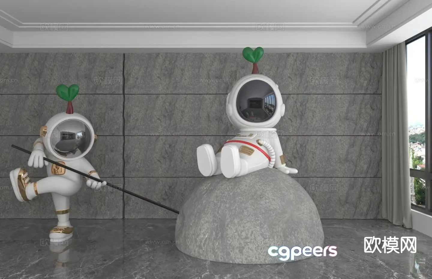 Modern astronaut doll trendy ornaments 3D model
