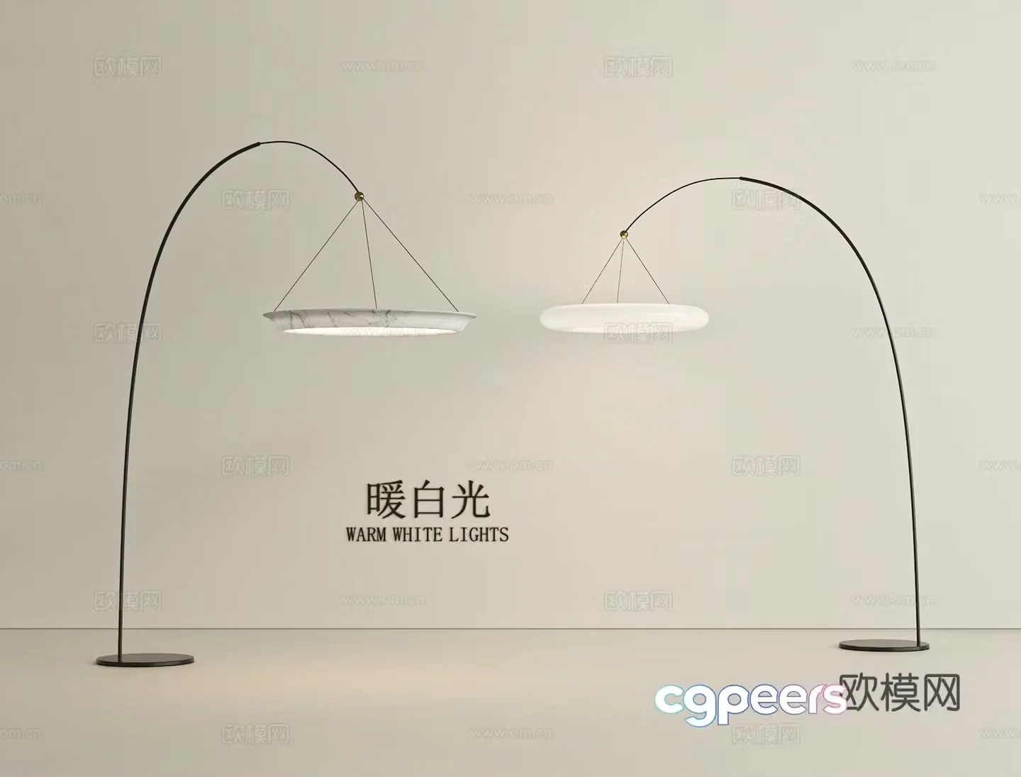 Modern floor lamp warm white light fishing lamp 3d model