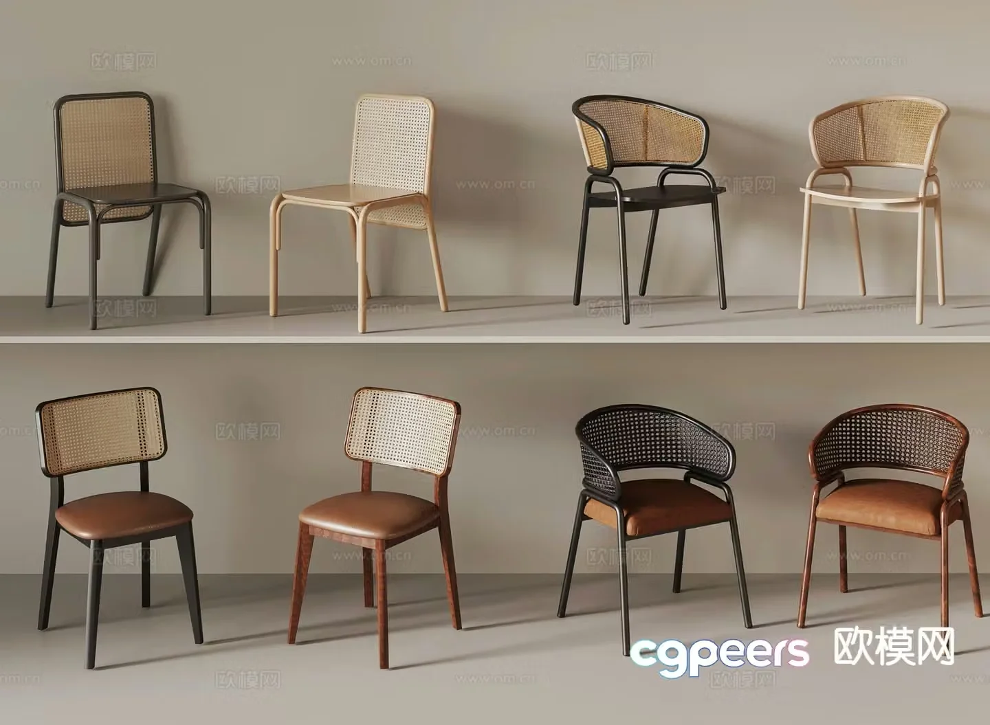Wabi-sabi chair dining chair 3d model