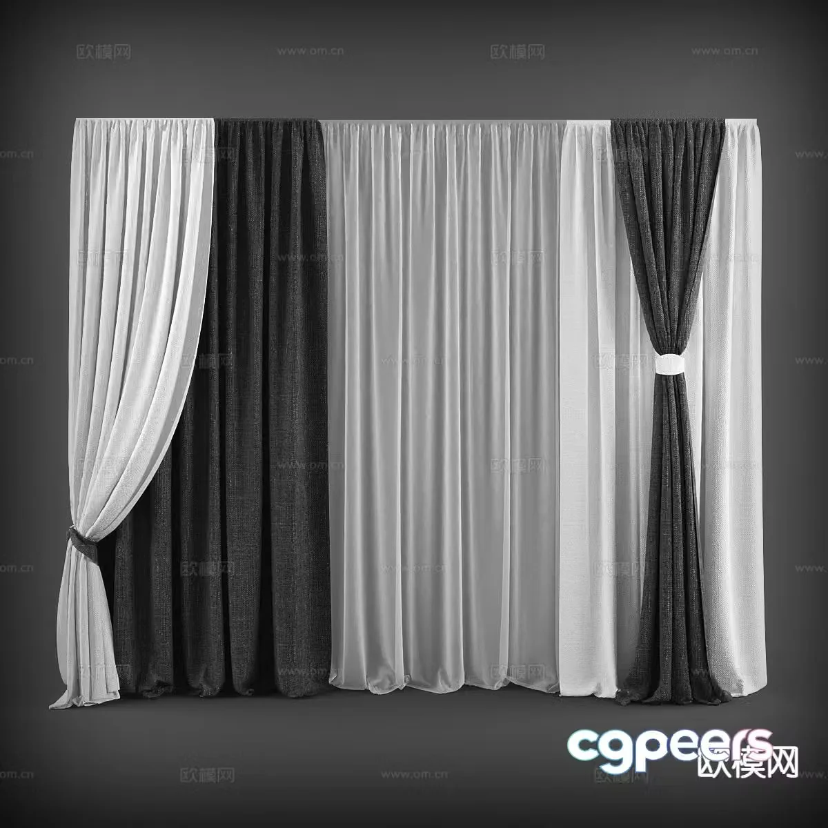 Plain curtains and screens 3d model