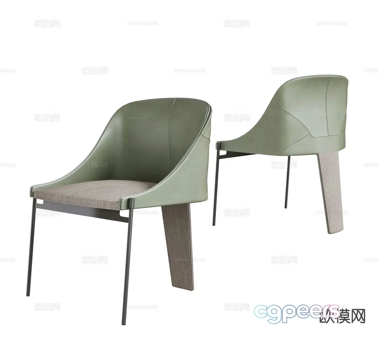Modern chair dining chair single chair 3d model