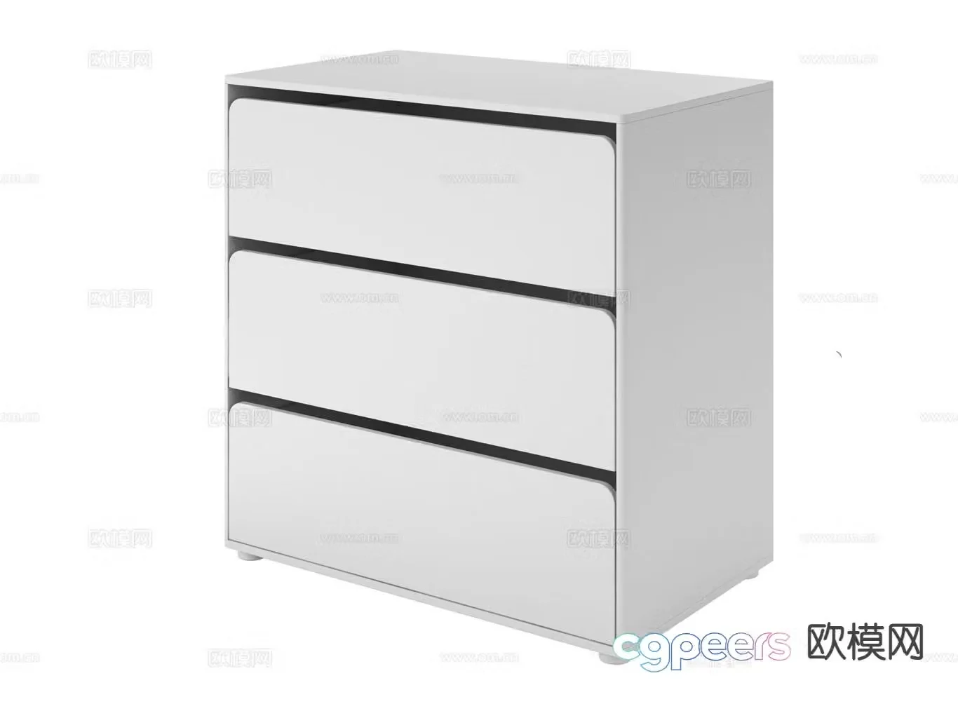 Modern bedside table 3d model