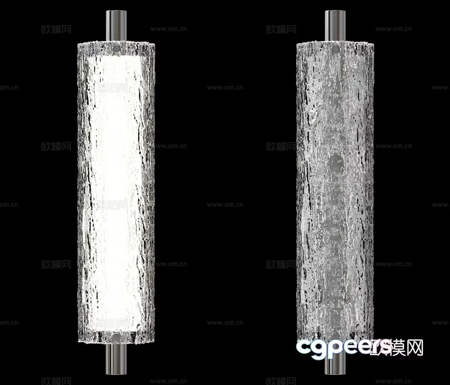 Long strip wall lamp glass wall lamp 3d model