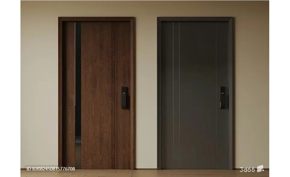 Two Doors. The Doors Are Made Of Wood And Have A Modern Design 3D Model – 1580 – VRAY Render