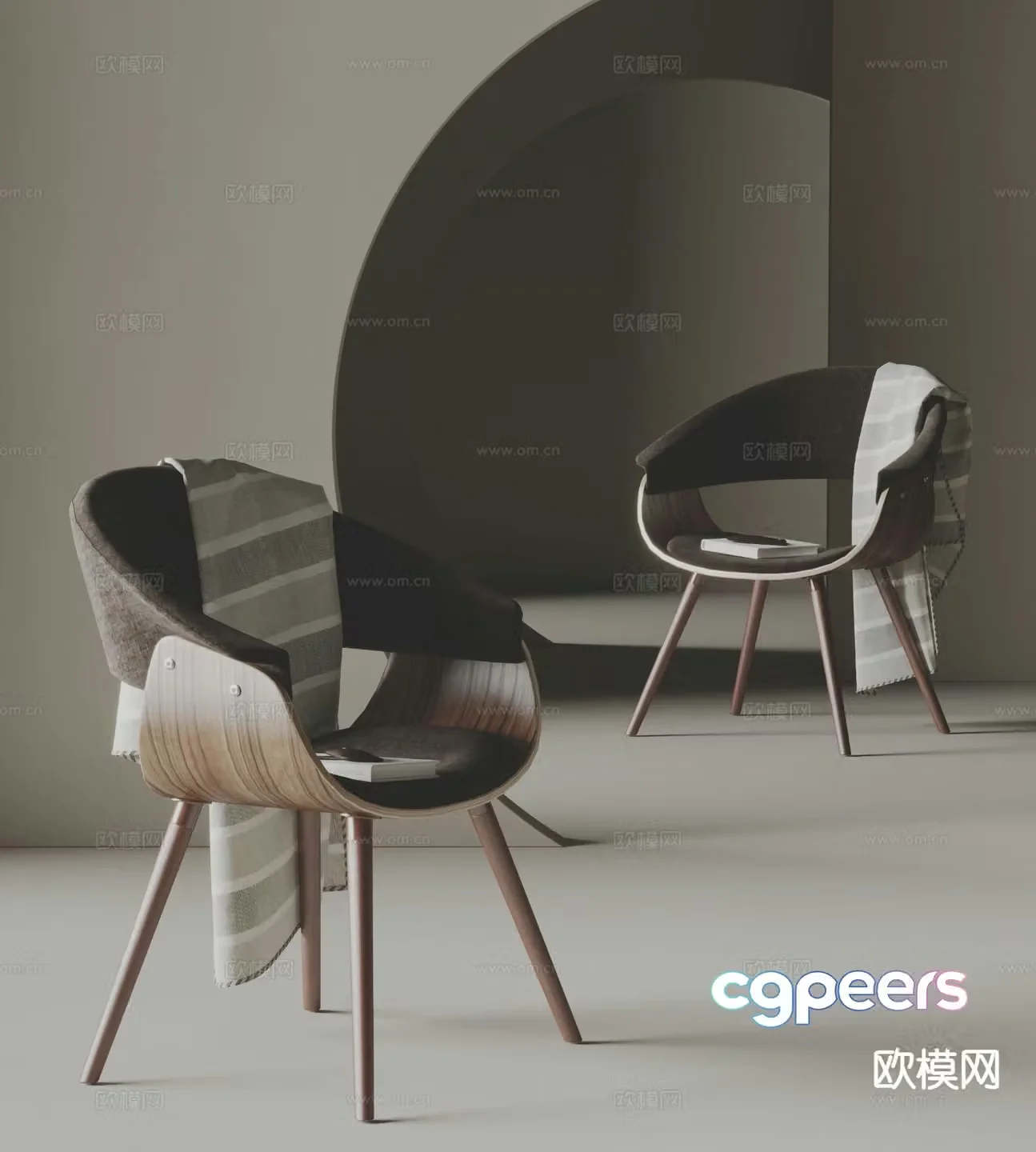 Poliform modern dining chair single chair 3d model