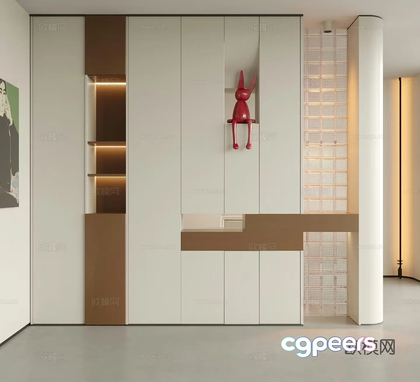 Modern decorative entrance door entrance entrance door door partition 3D model