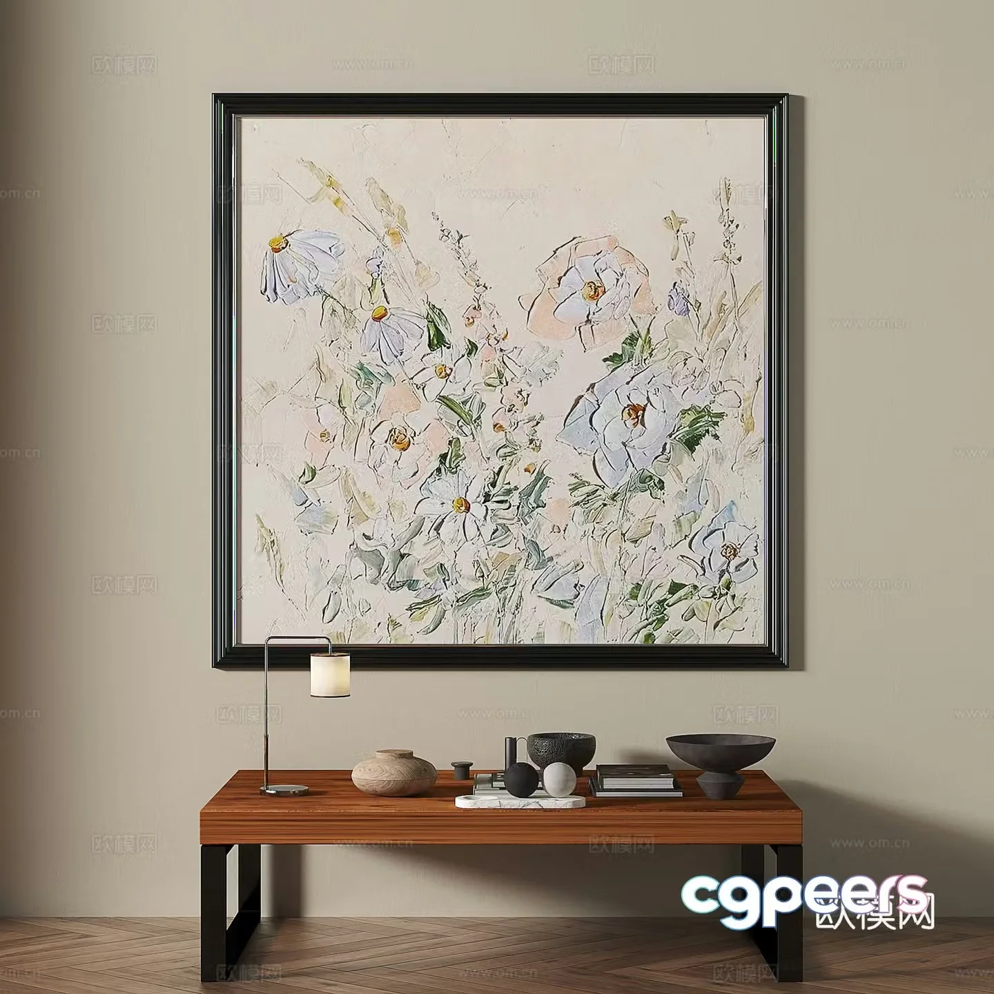 Modern medieval retro decorative painting 3d model
