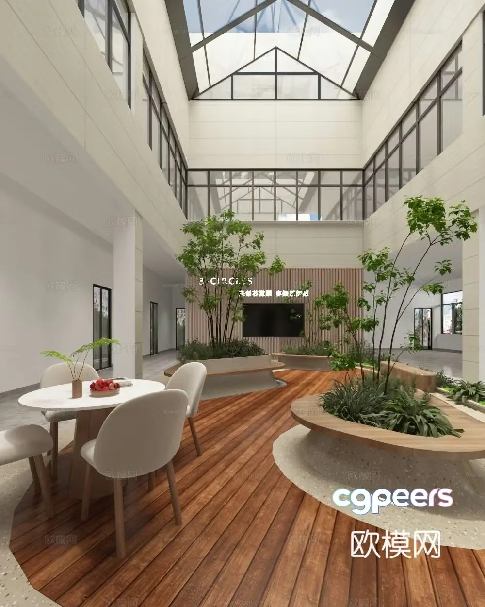 Modern office leisure area 3d model