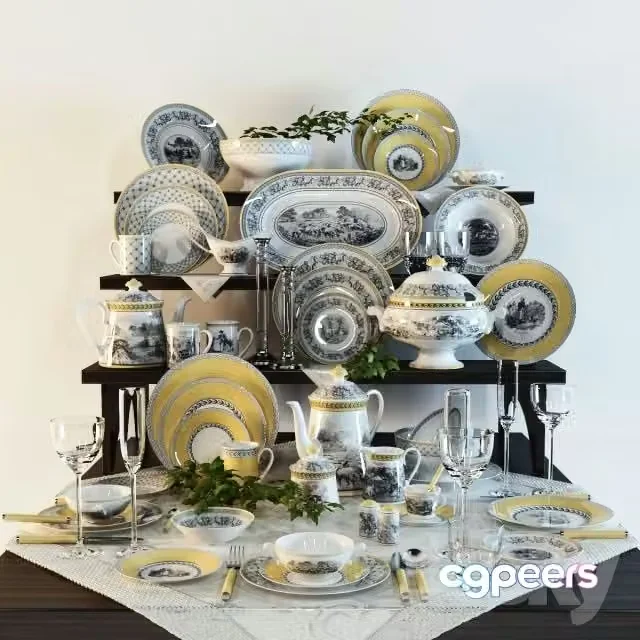 3ds Max Free – Table decor dishes