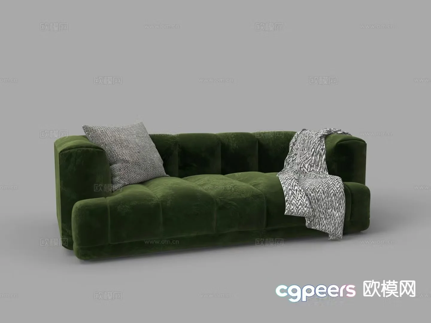 Double sofa velvet sofa 3d model