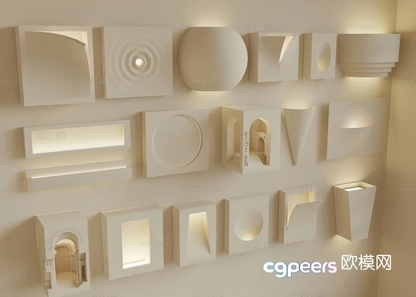 Modern gypsum lamp Modern gypsum lamp Gypsum wall lamp Gypsum wall decoration Wall lamp 3d model