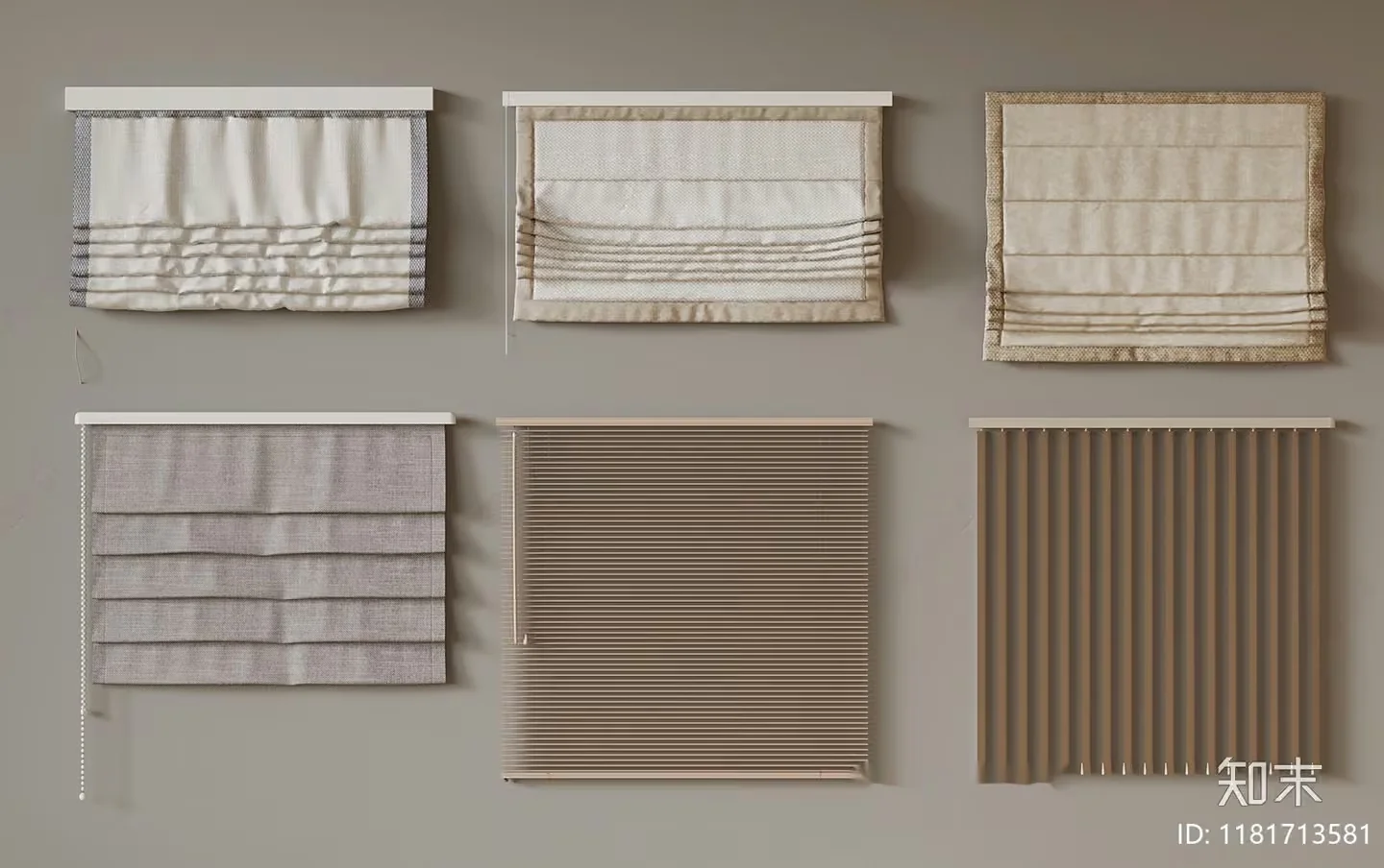 A Collection Of Window Treatments 3D Model – 907 – VRAY Render