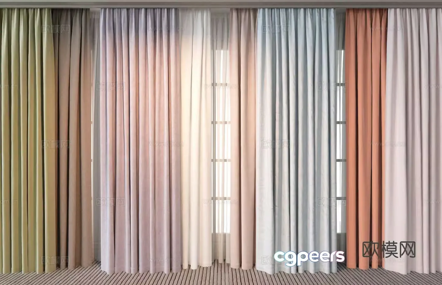 Curtains Window Screen 3d model