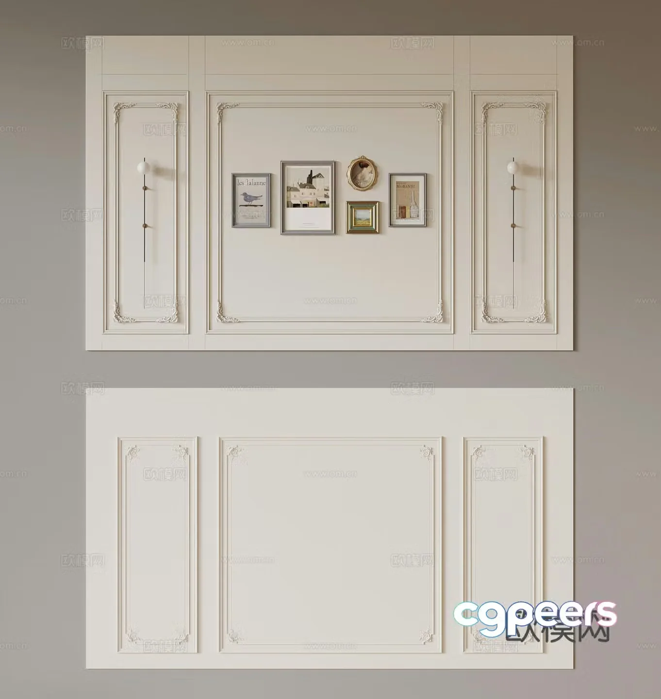 Modern background wall 3d model