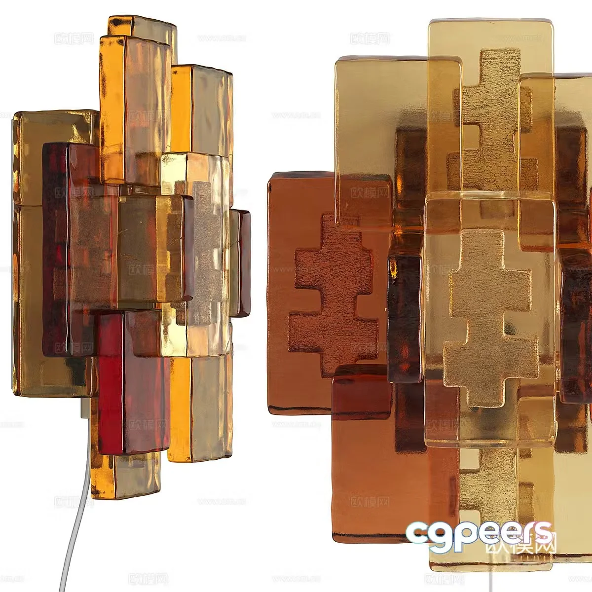 Modern Italian wall decoration glass decorative wall lamp 3d model