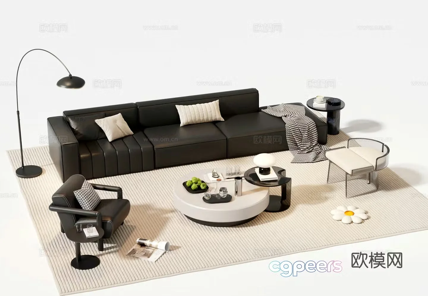 Italian sectional sofa 3d model
