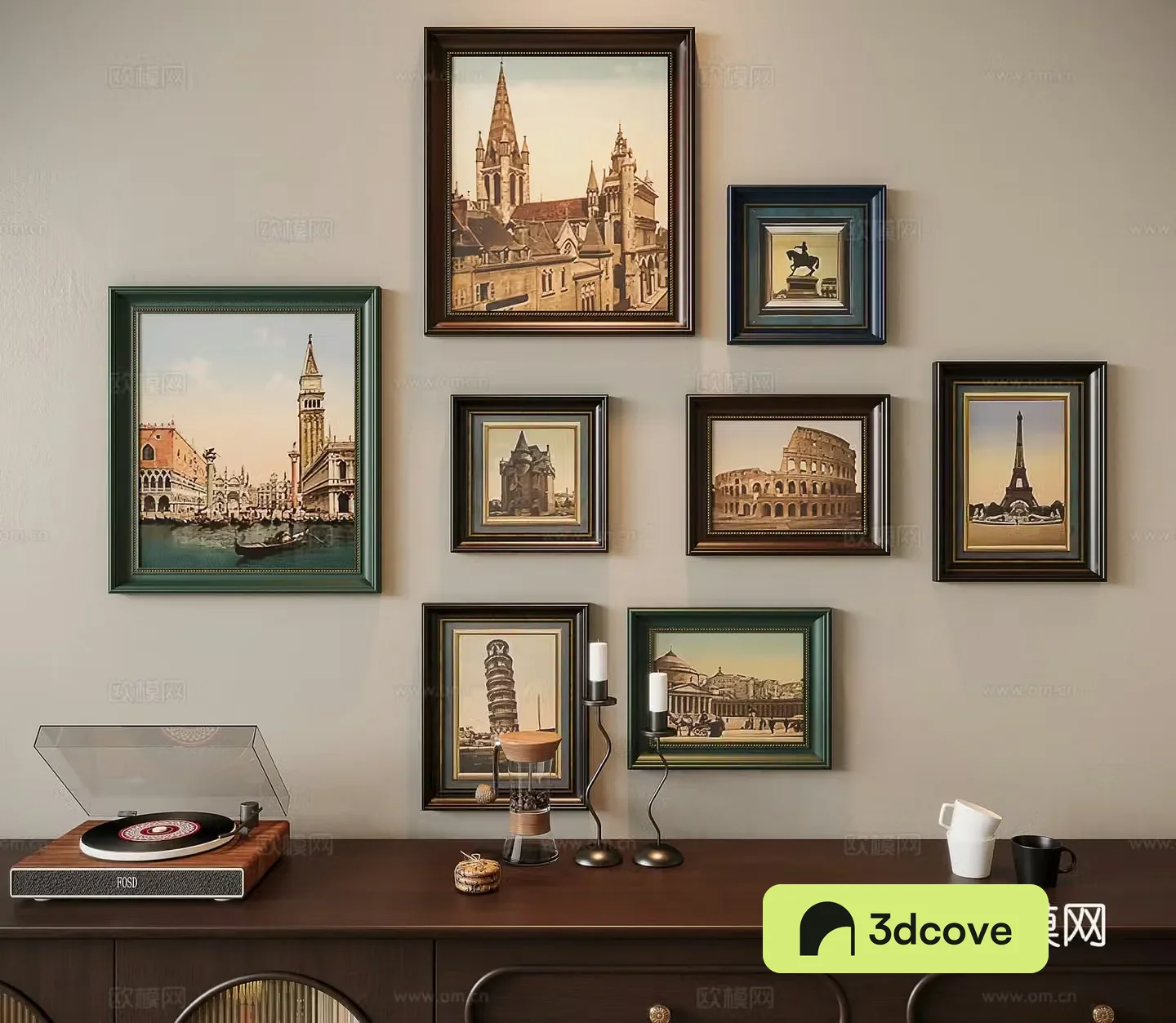 French retro painting decorative painting combination hanging painting