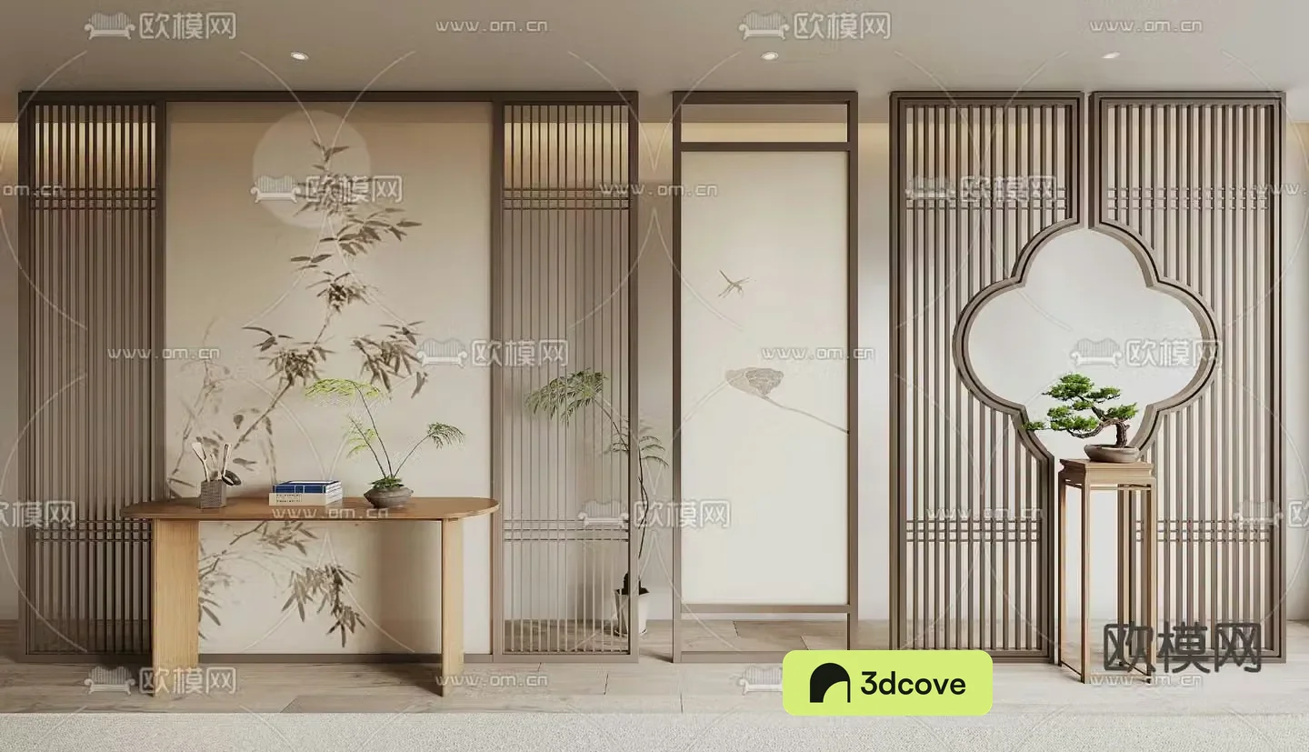 New Chinese-style screen hollow partition