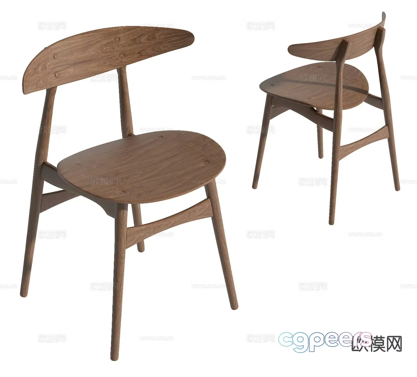 Wabi-sabi chair dining chair 3d model