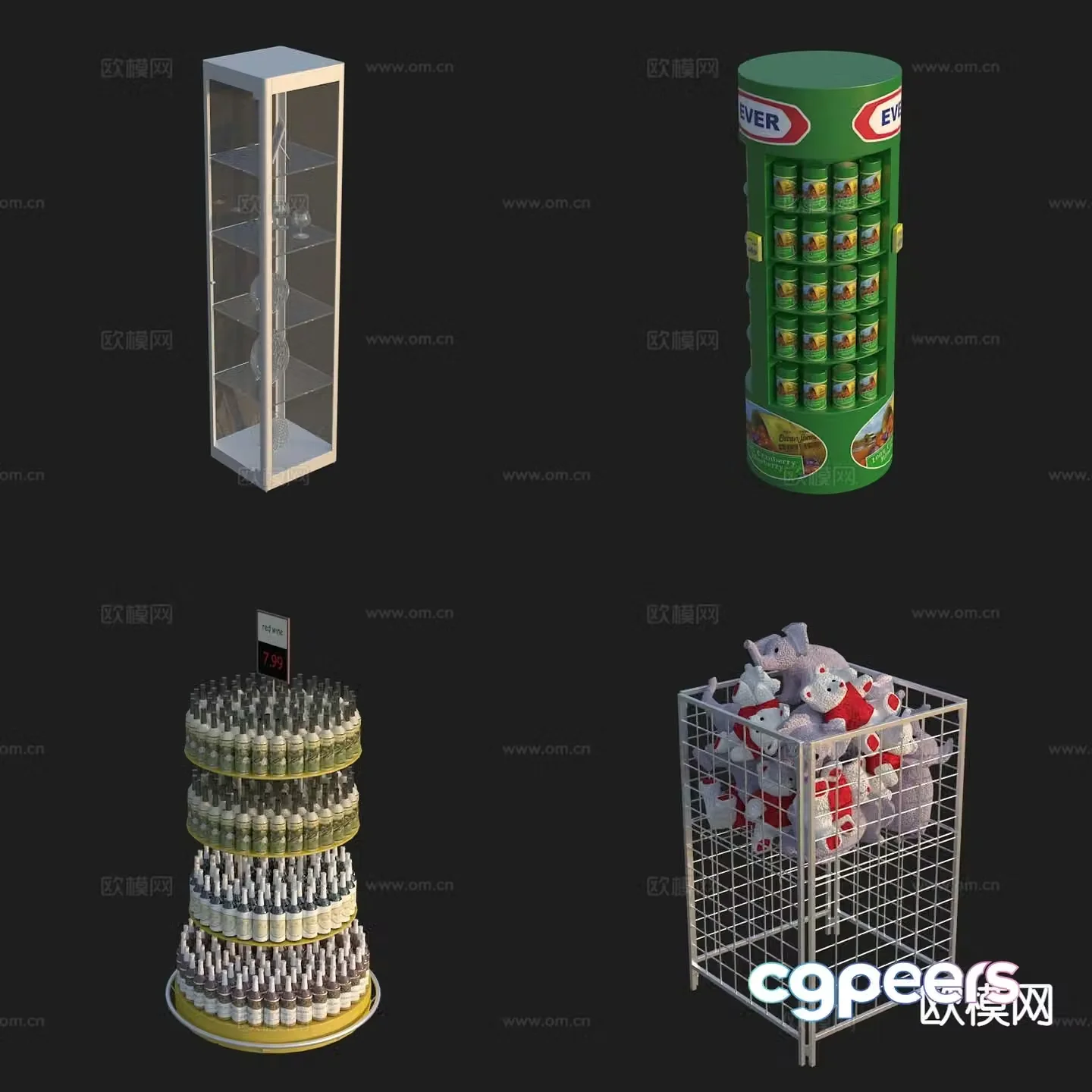 Supermarket department store shelf wine shelf doll shelf 3D model