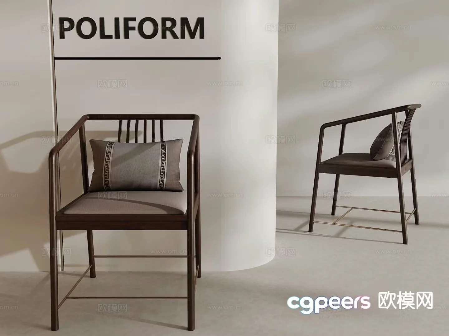 New Chinese style leisure chair 3d model