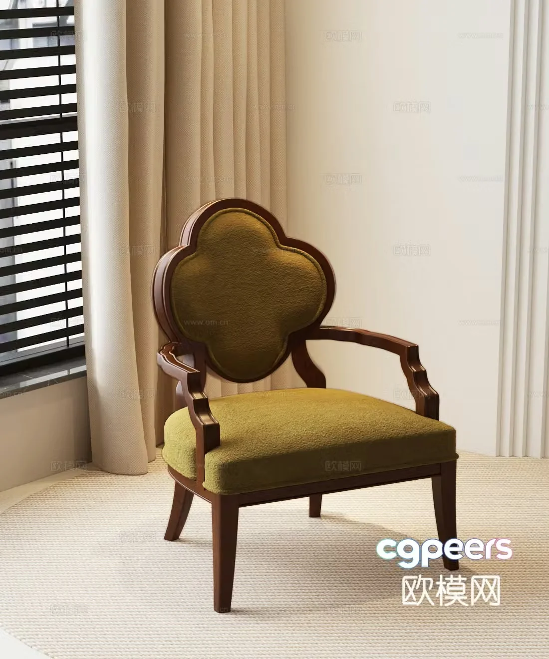 French style ancient leisure chair modern style ancient leisure chair French style ancient single chair 3D model