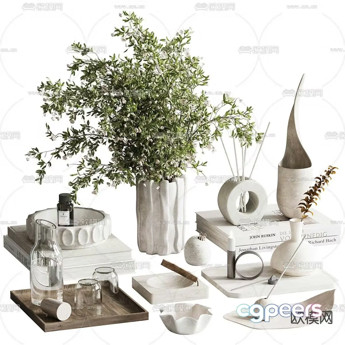 Modern decorative ornaments Books Books Water Cup 3D Model