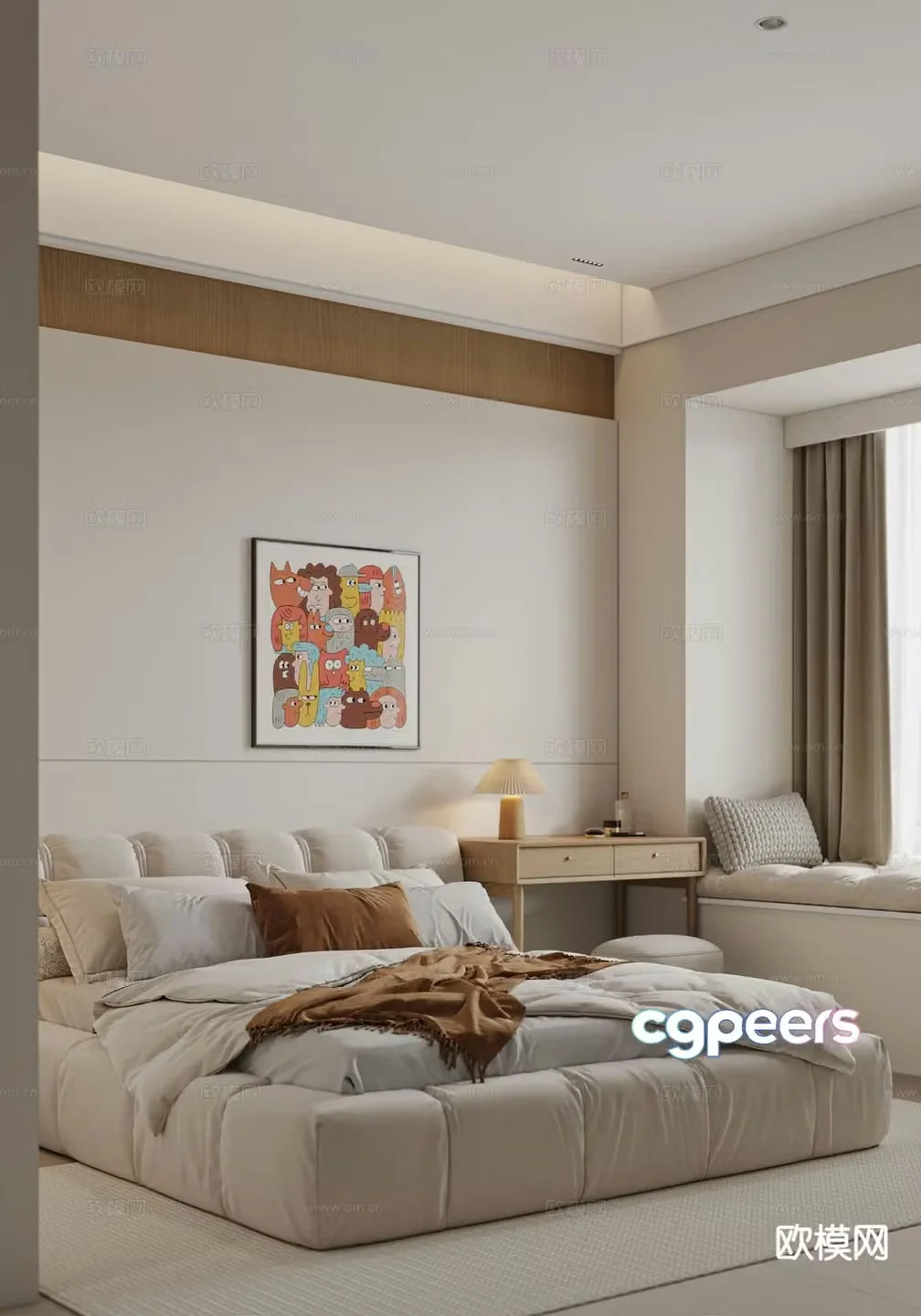 Modern bedroom master bedroom 3d model