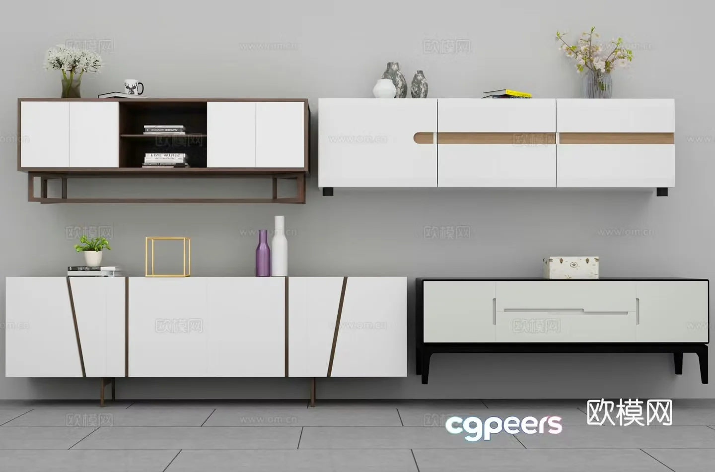 Modern TV cabinet combination 3D model