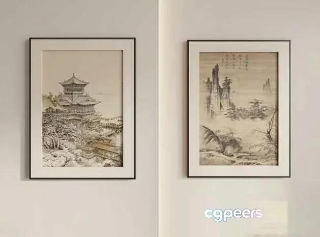 Two Framed Paintings 3D Model – 13169 – CORONA Render