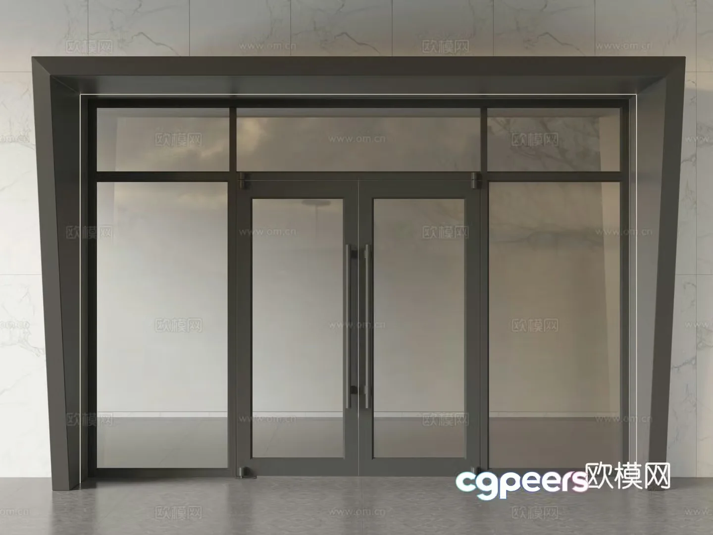 KFC Door Glass Door Double Open Door Single Open Door Entrance Door Store Door 3D Model