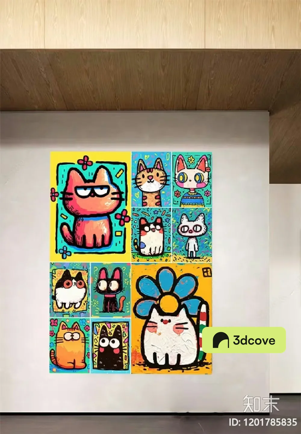 A Collection Of Colorful Cat Art