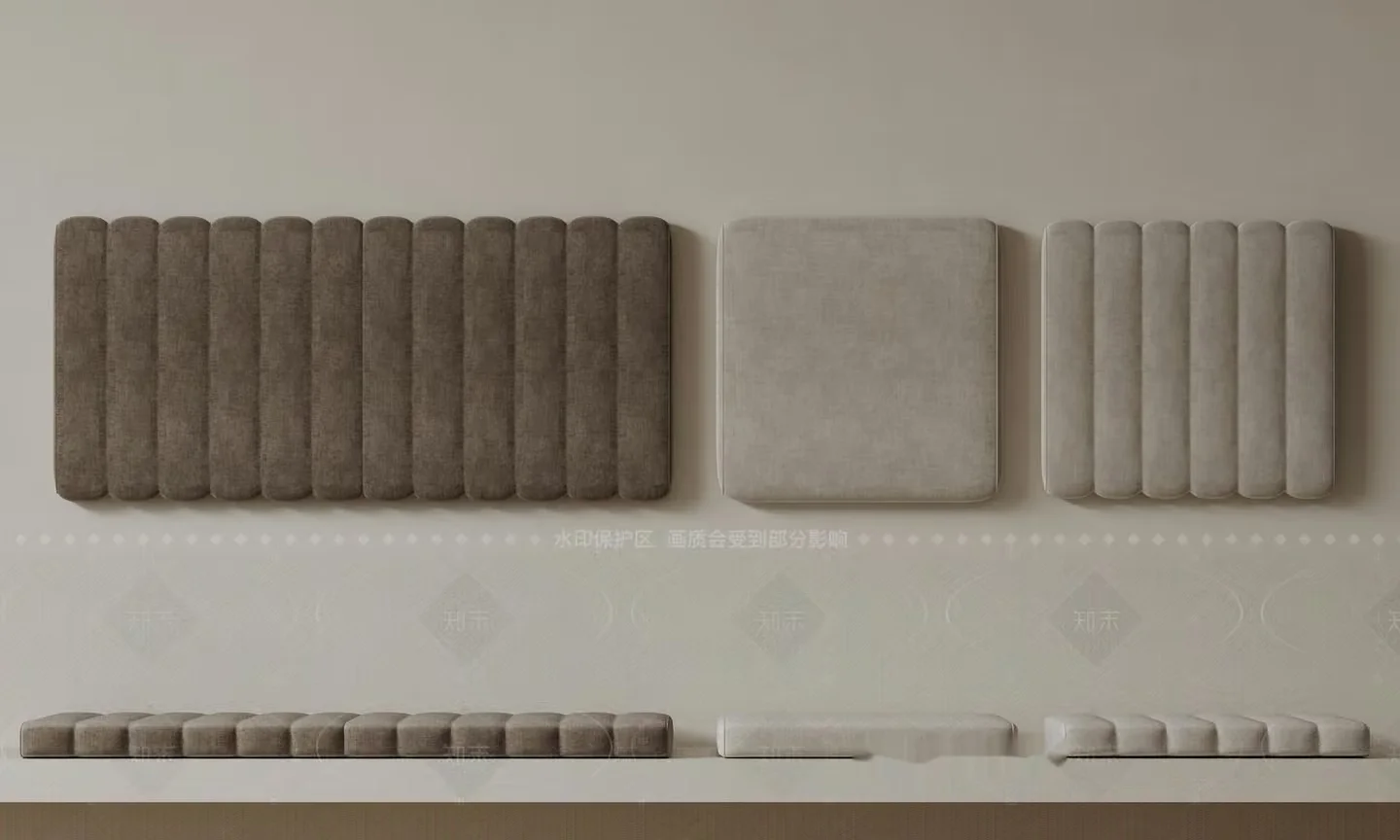 Modern Fabric Wall Panels 3D Model – 8423 – VRAY Render