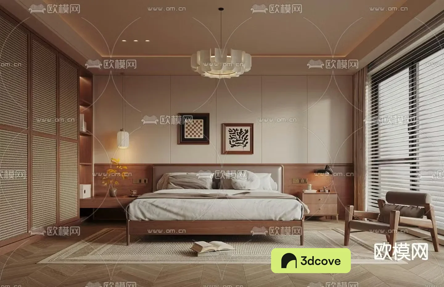 Middle style bedroom master bedroom master room 3d model