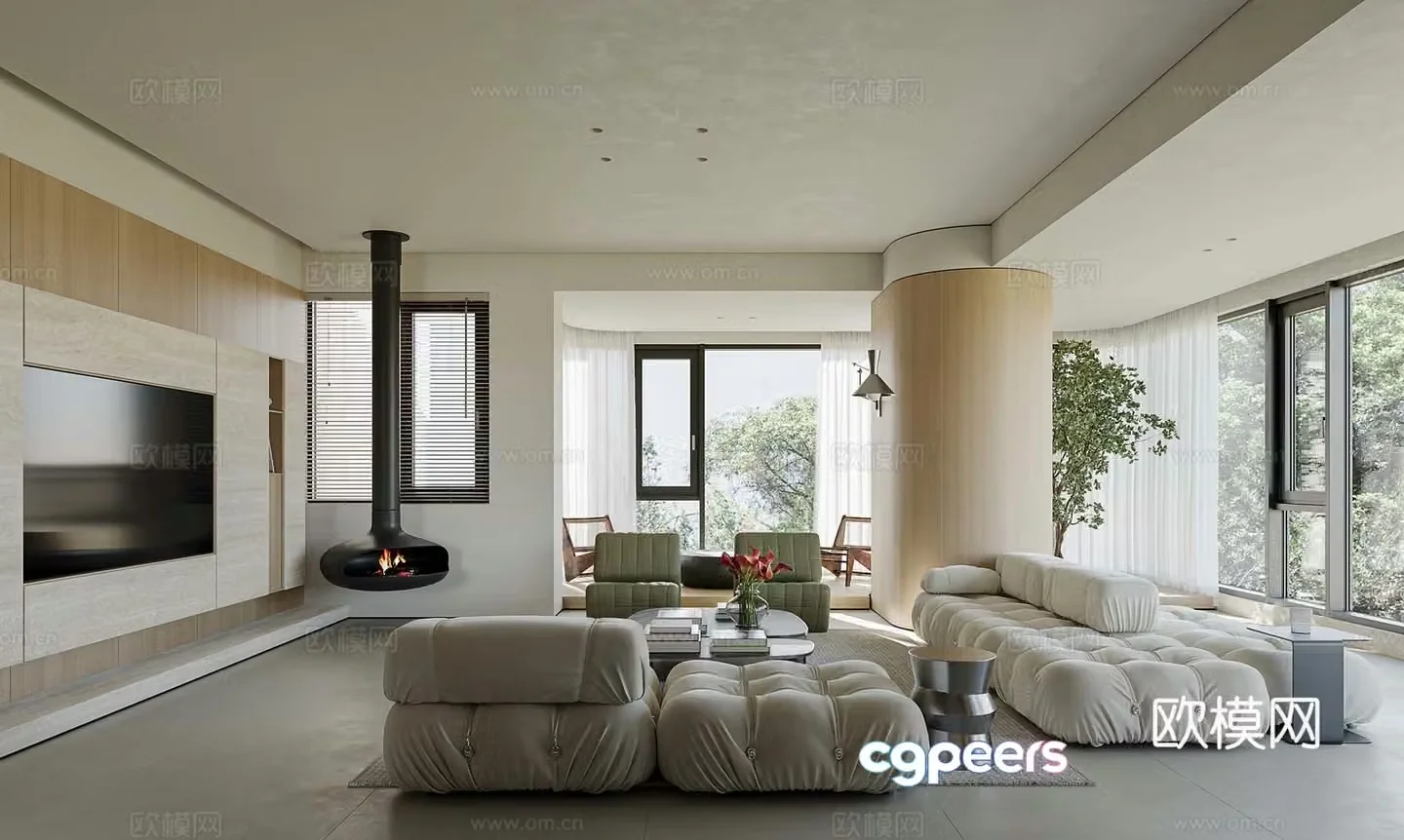 Wabi-sabi living room 3d model