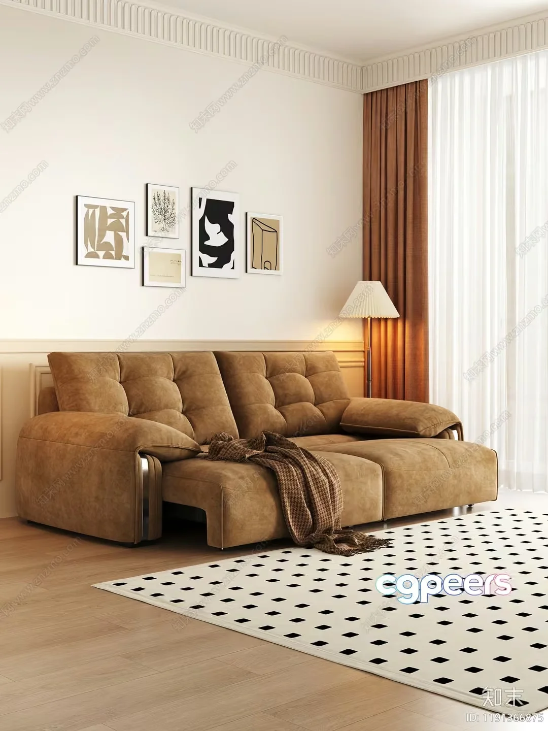 Modern Living Room 3D Model – 4173 – CORONA Render