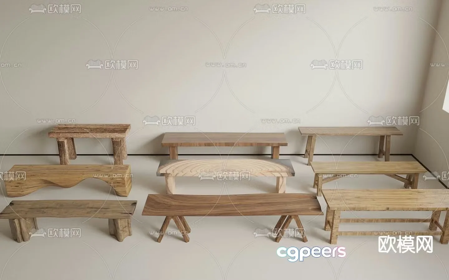 New Chinese wooden bench shoe bench bench bench bench 3d model