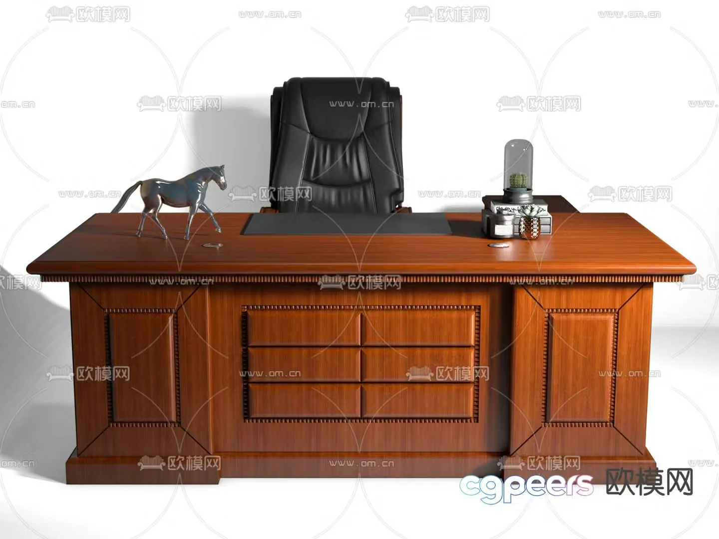 desk boss desk leader desk 3d model