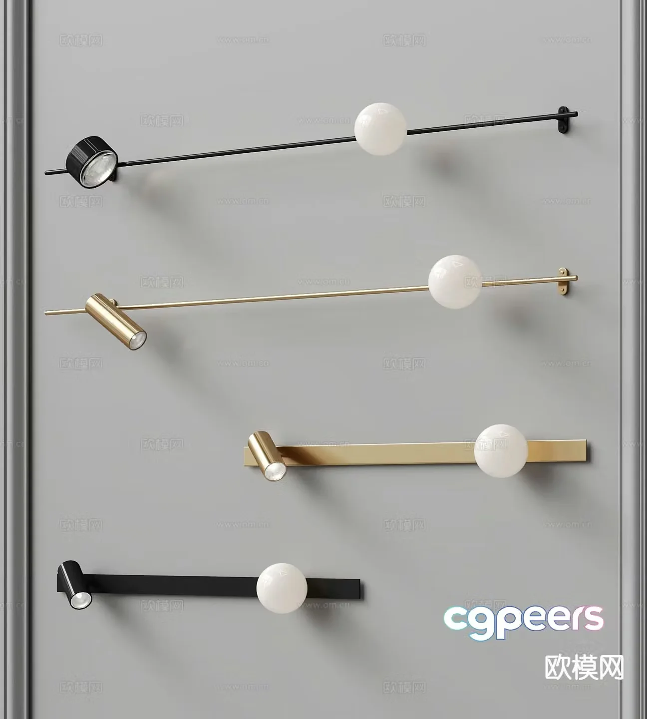 Modern wall light metal wall light 3d model