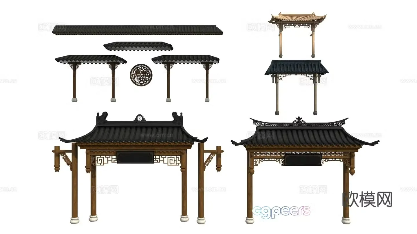 Chinese door head 3D model