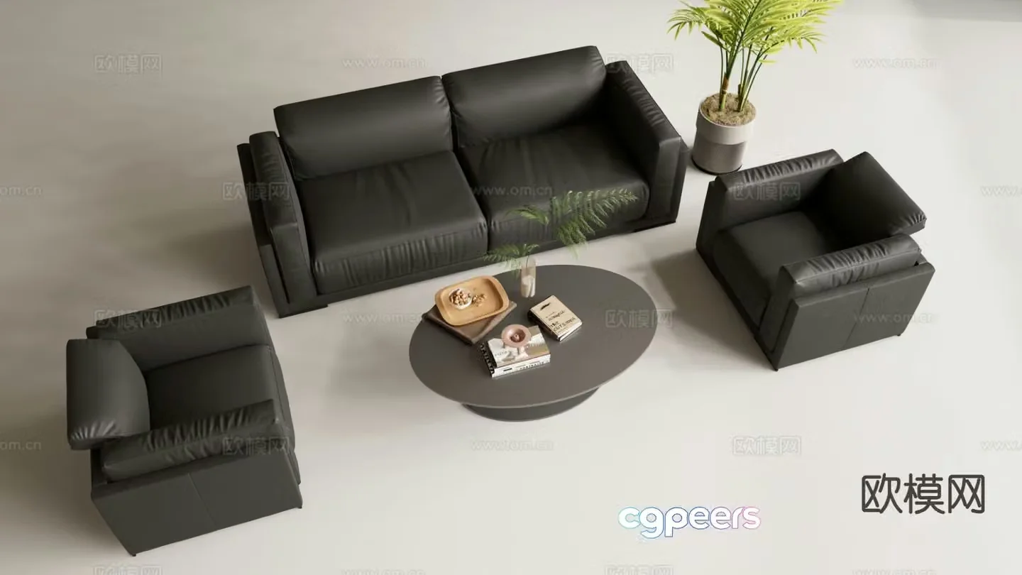 Modern modular sofa office sofa 3d model