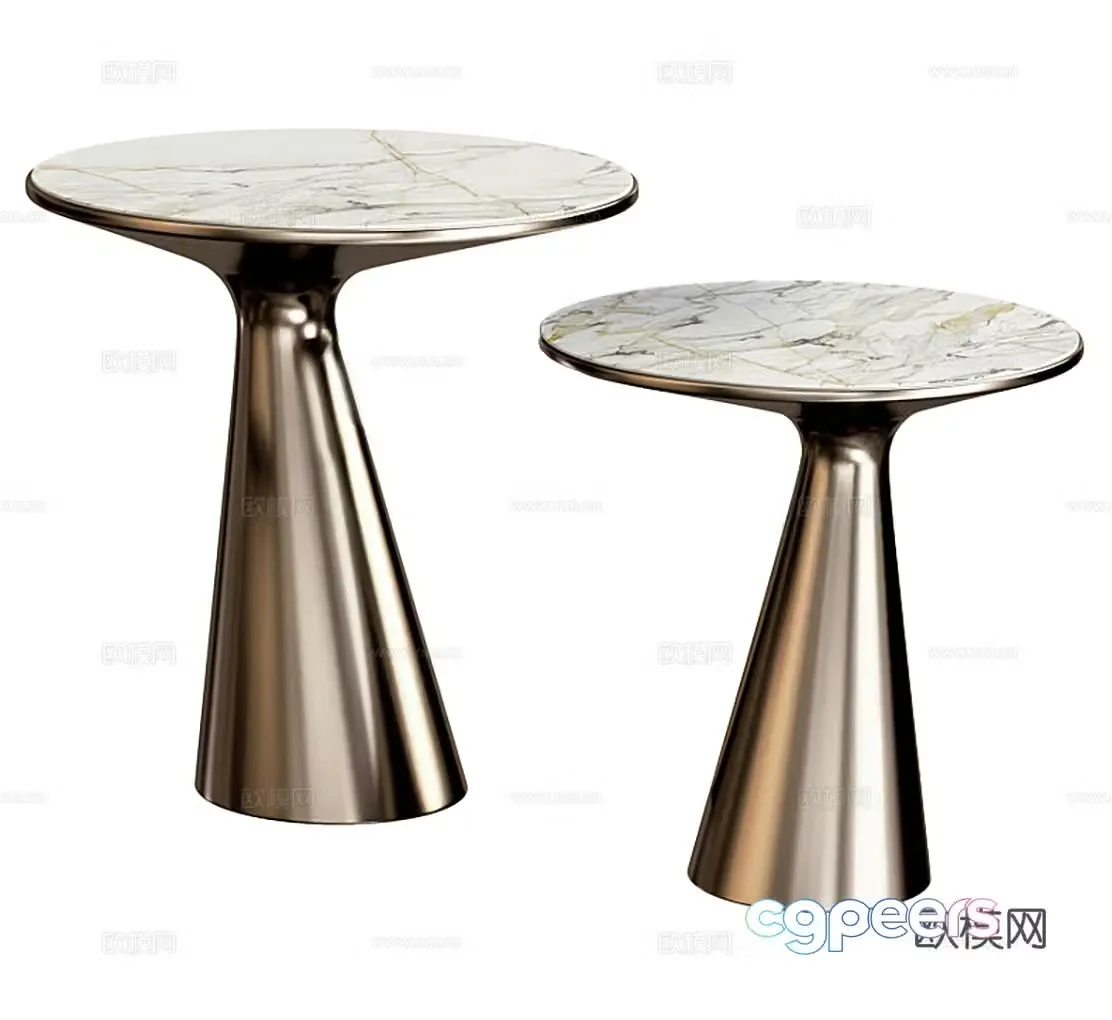 Metal side table side table combination stone side table sofa side table bedside table light luxury side table 3D model