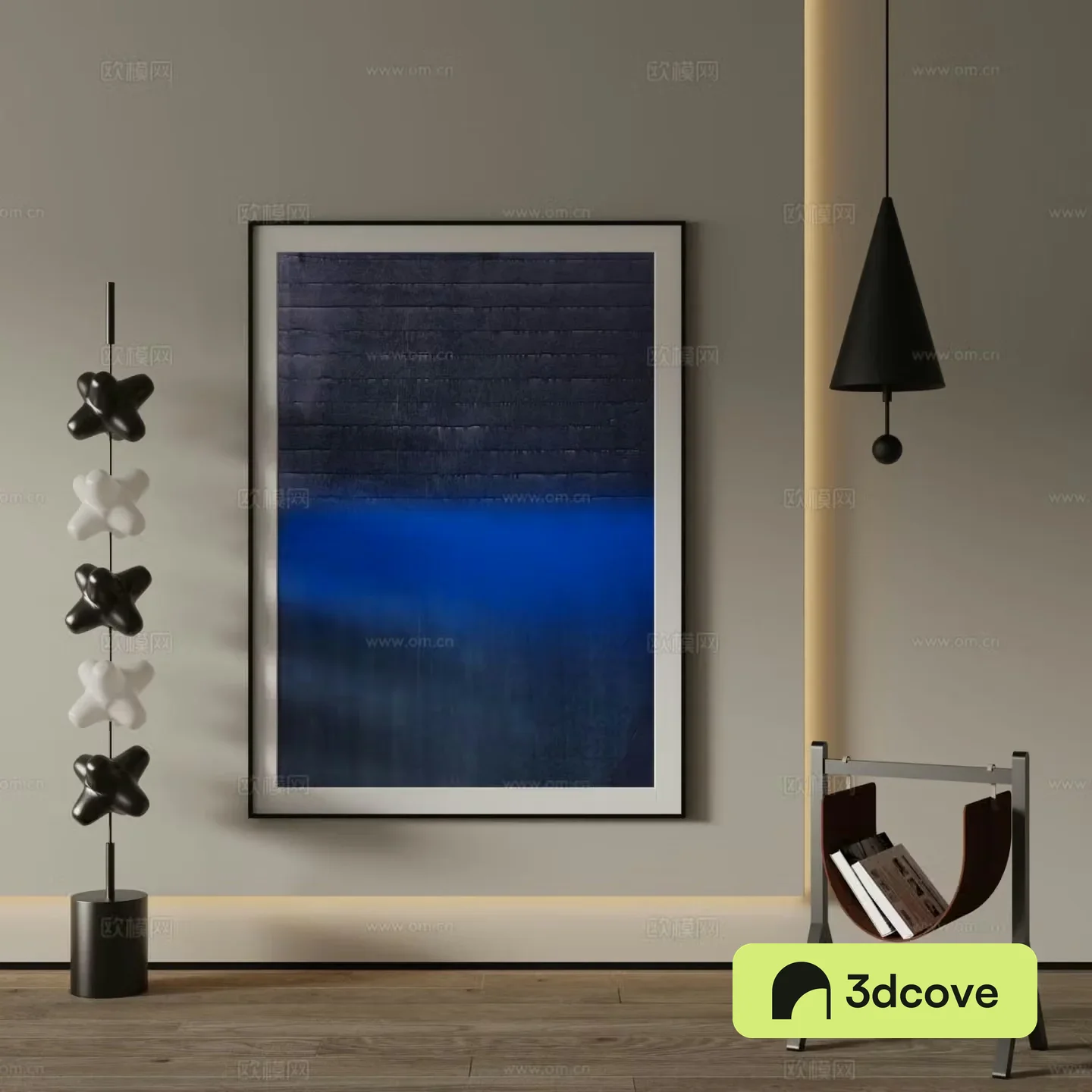 Modern decorative painting blue hanging painting