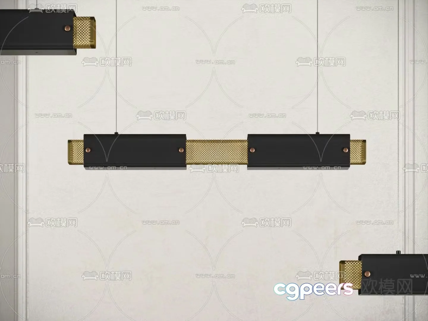 Strip chandelier Light luxury chandelier Line-disassembled decorative lamp 3D model