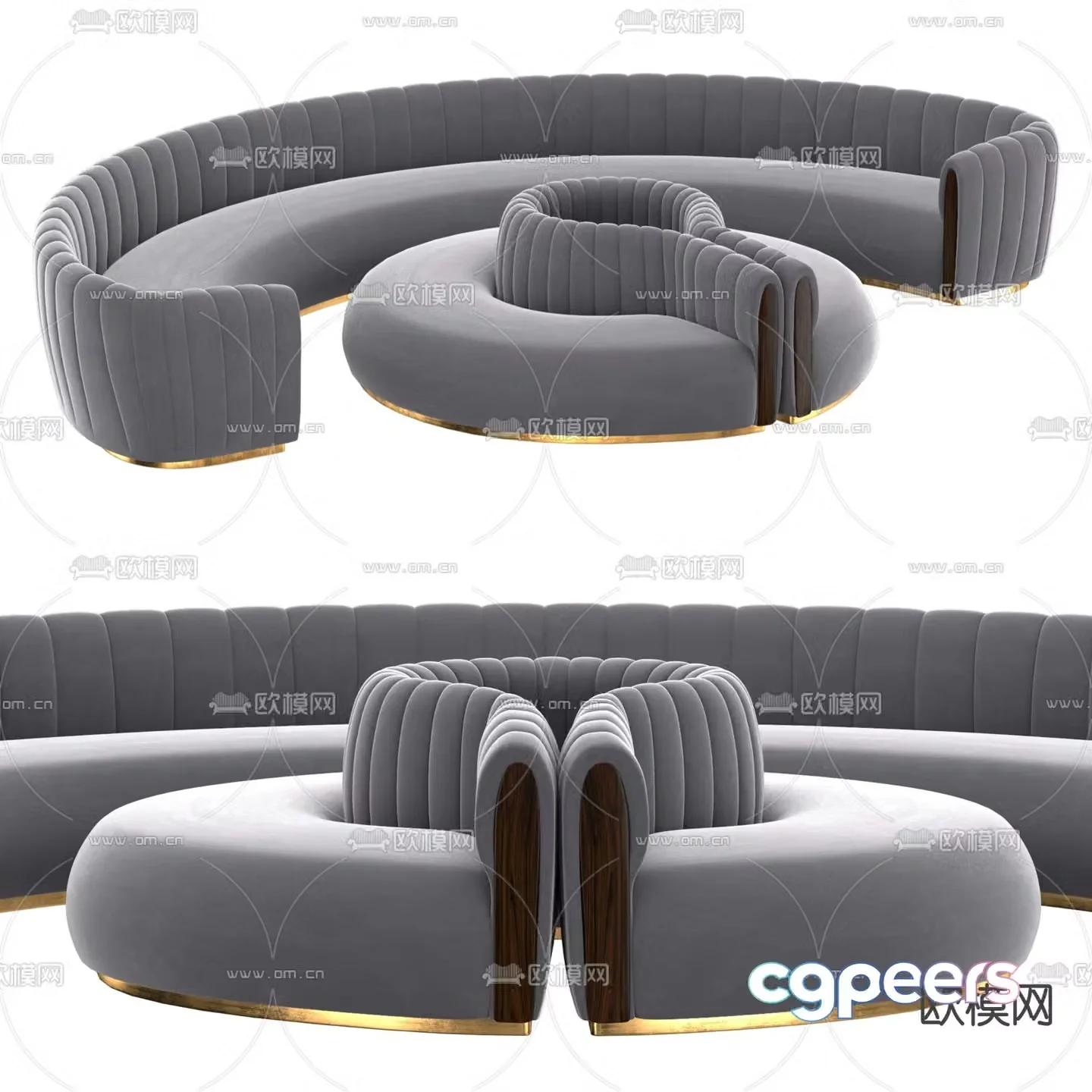 curved sofa 3d model