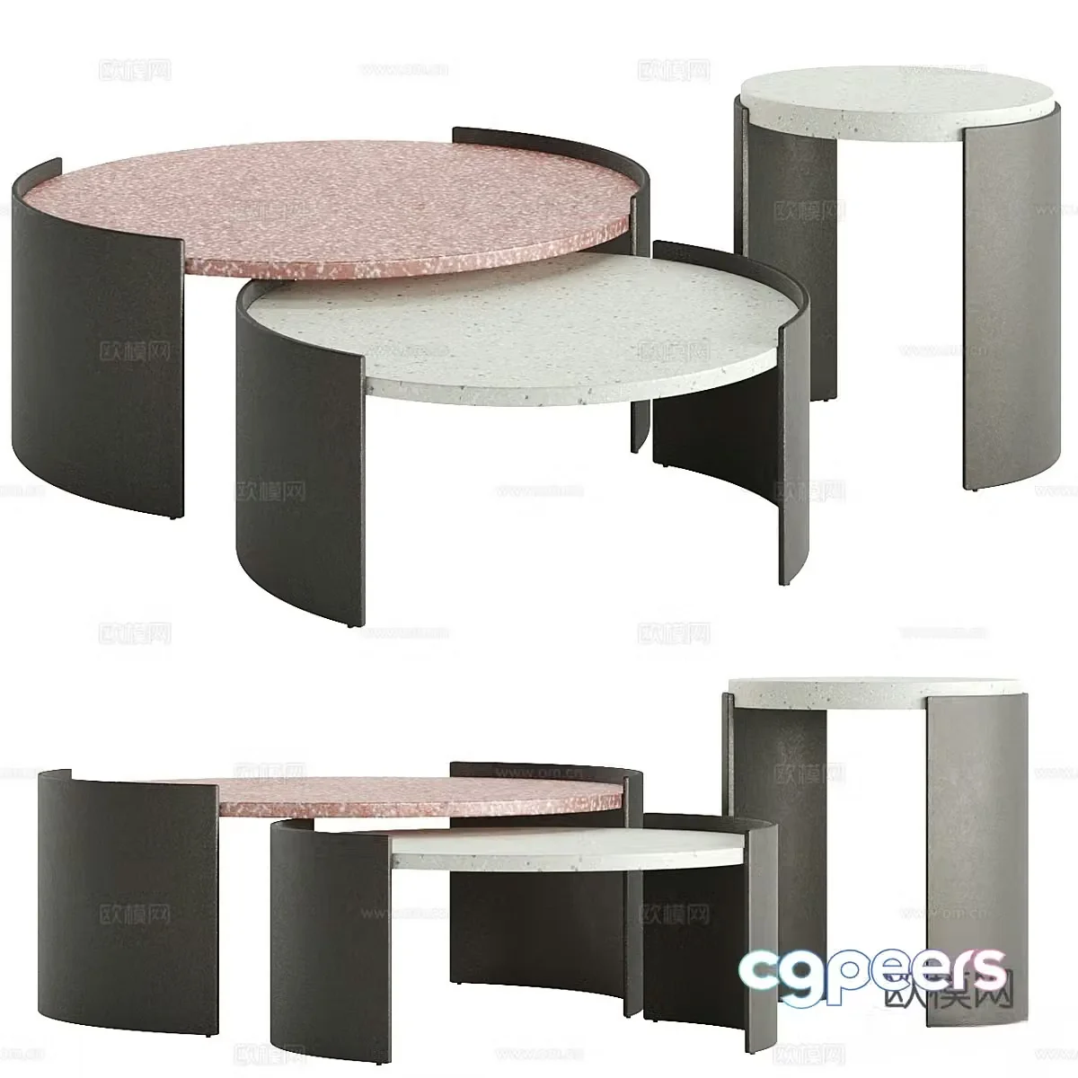 New Chinese coffee table round coffee table 3D model