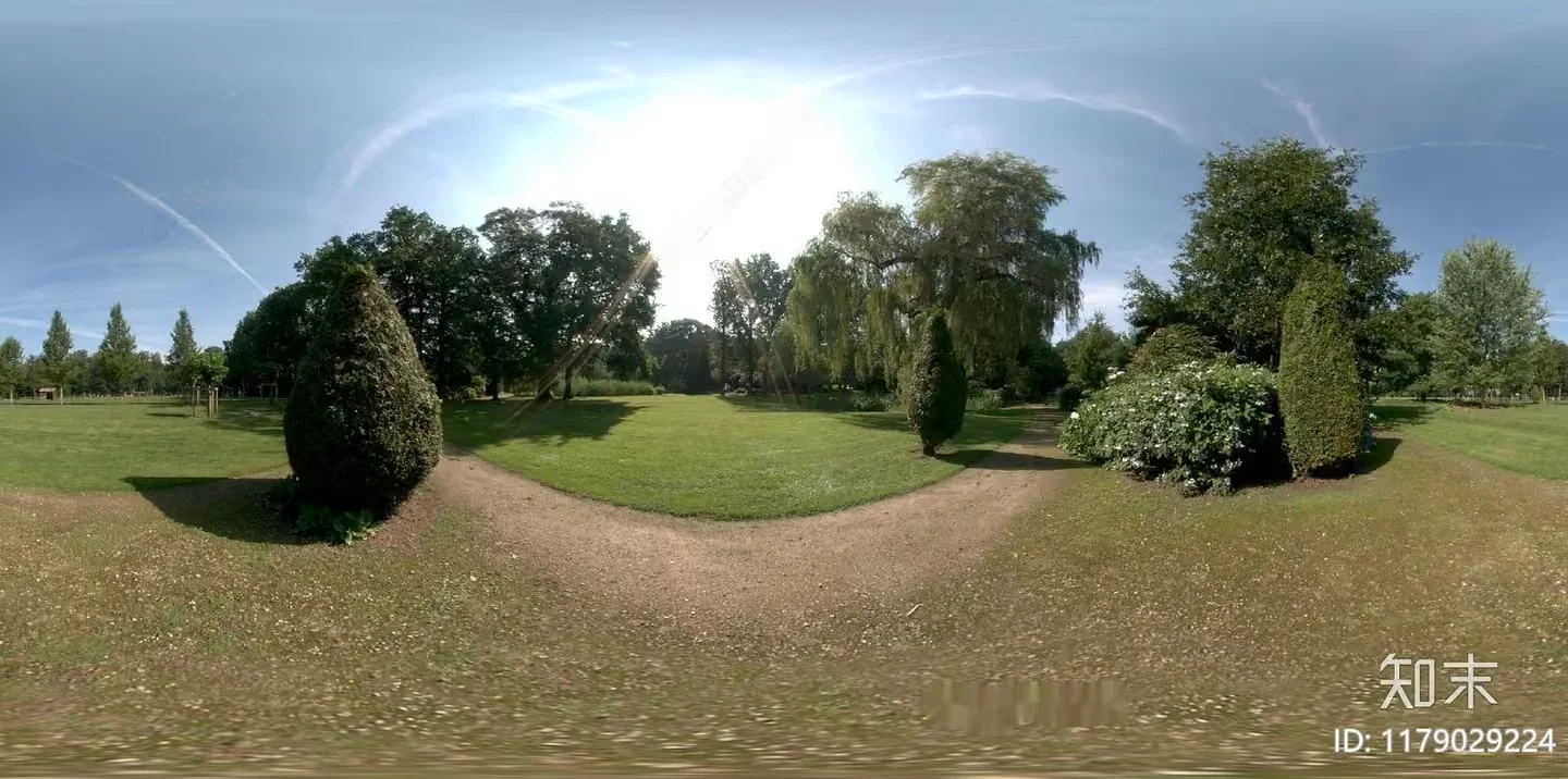 A Serene Outdoor Setting With Trees And A Grassy Field 3D Model – 6687 – VRAY Render