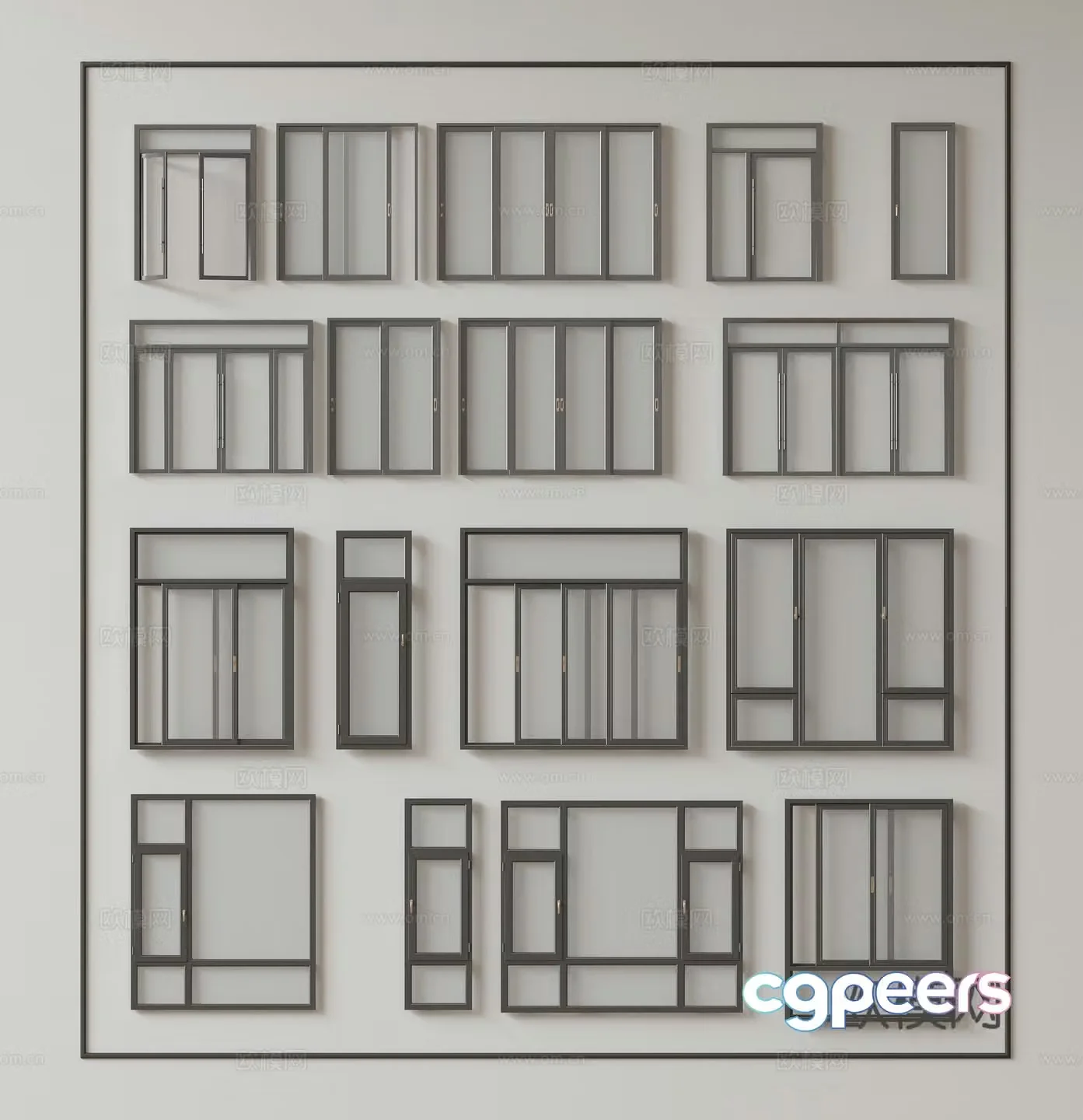 Modern window combination window glass window floor-to-ceiling window balcony window bay window bedroom window sliding window 3D model