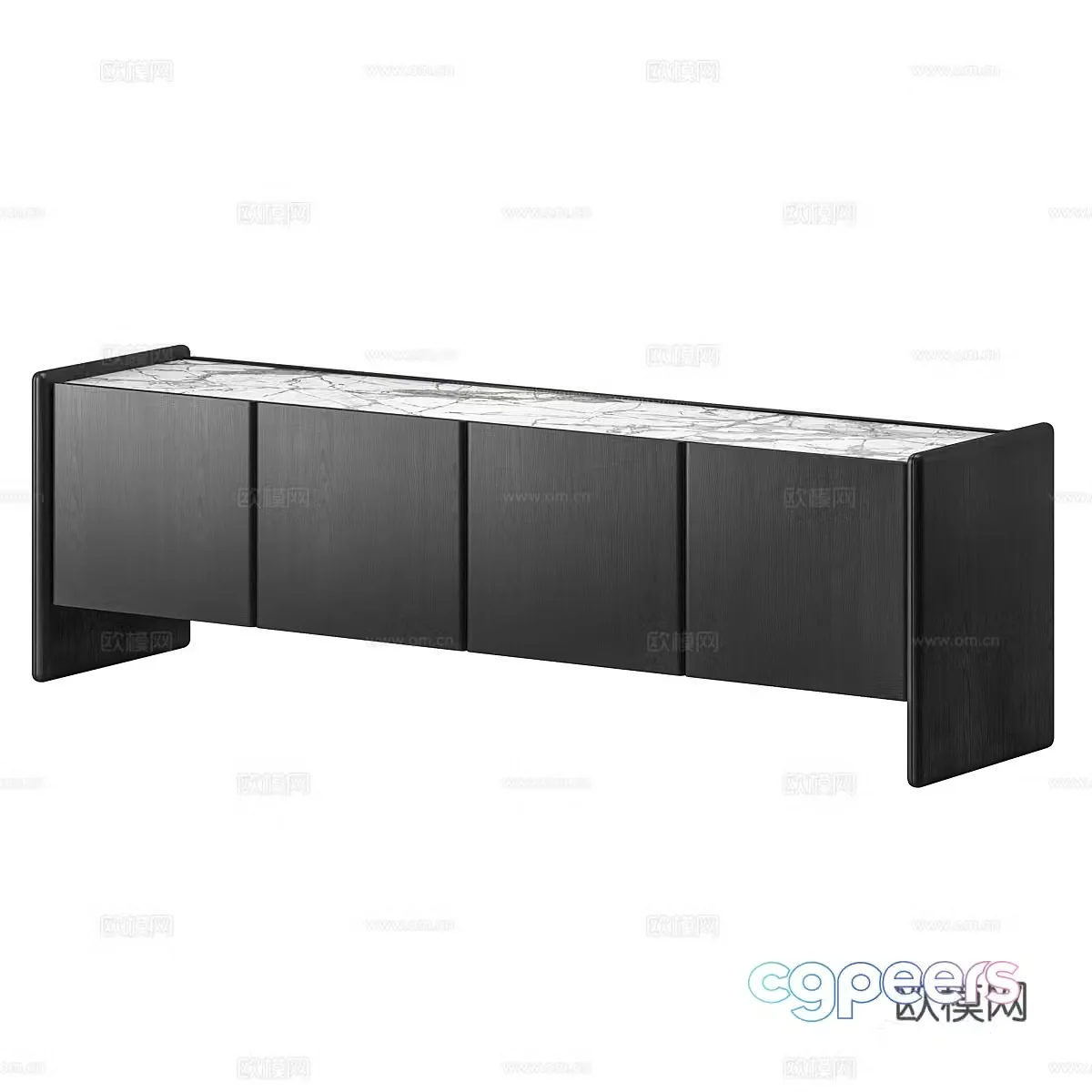 Modern Italian light luxury TV cabinet 3D model
