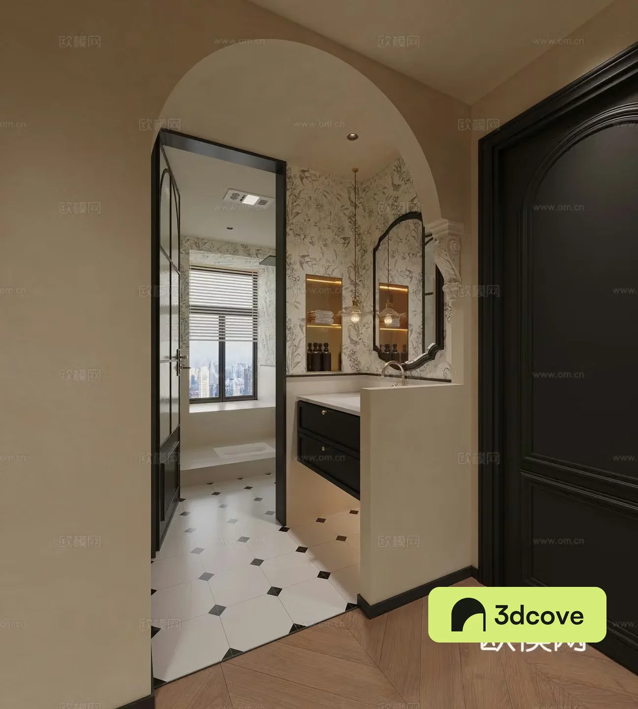 French medieval style bathroom